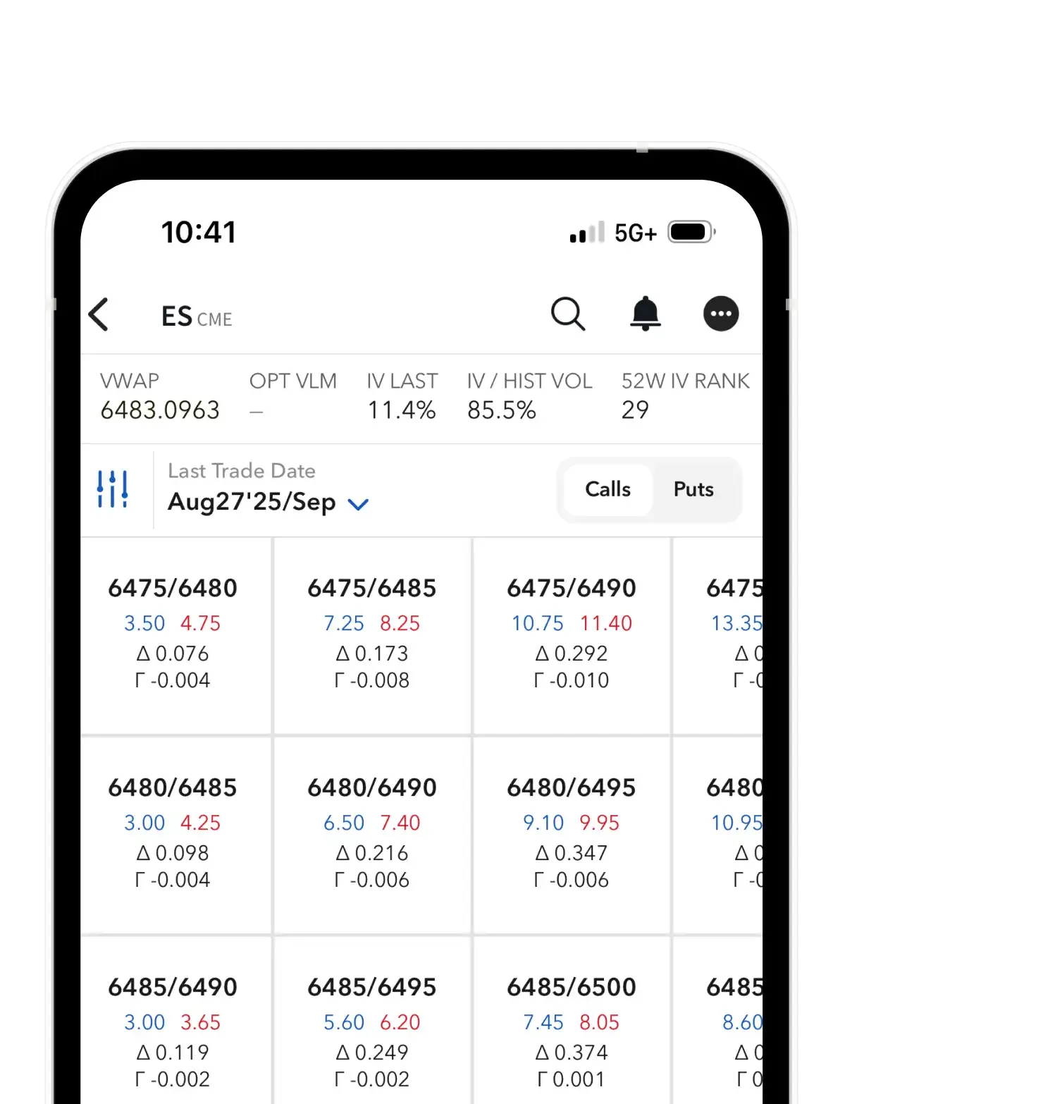 Futures Options Spreads Now on Mobile
